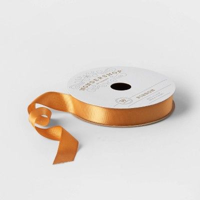 5/8" Satin Fabric Ribbon Gold 36ft - Wondershop™ | Target