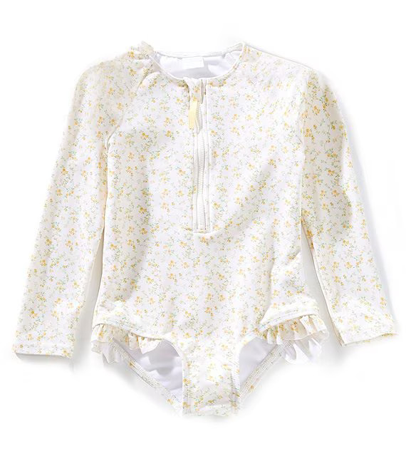 x Kristin Ellen Hockman Little Girls Thea Floral Print Quarter Zip One-Piece Swimsuit | Dillard's