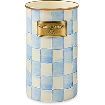 MACKENZIE-CHILDS Enamel Utensil Holder, Stylish Kitchen Countertop Organizer, Light-Blue-and-Whit... | Amazon (US)