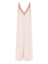 Chloé Silk Habotai lace-trim Maxi Dress | Pink | FARFETCH CA