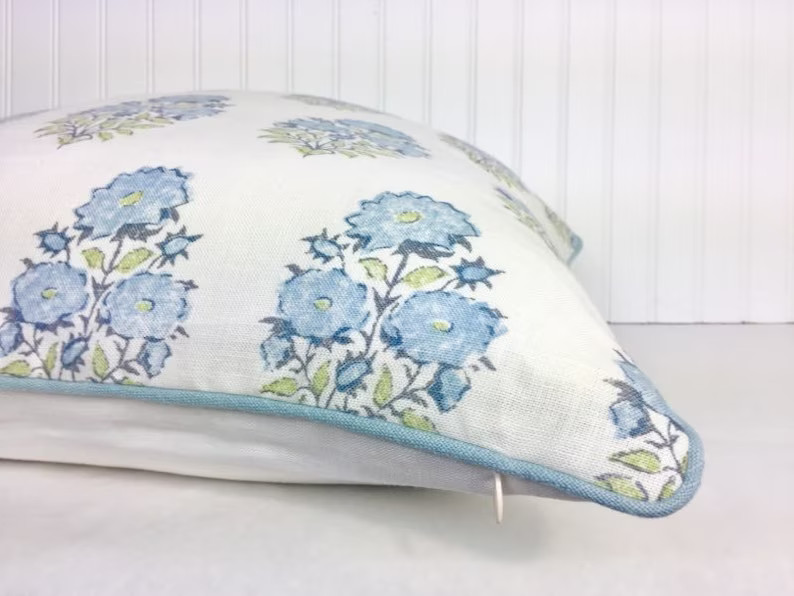 Mughal Flower Monsoon by Lisa Fine Bolster Pillow or Pillow - Etsy | Etsy (US)