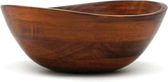 Lipper International Cherry Finished Wavy Rim Beechwood Serving Bowl for Fruits or Salads, Matte,... | Amazon (US)