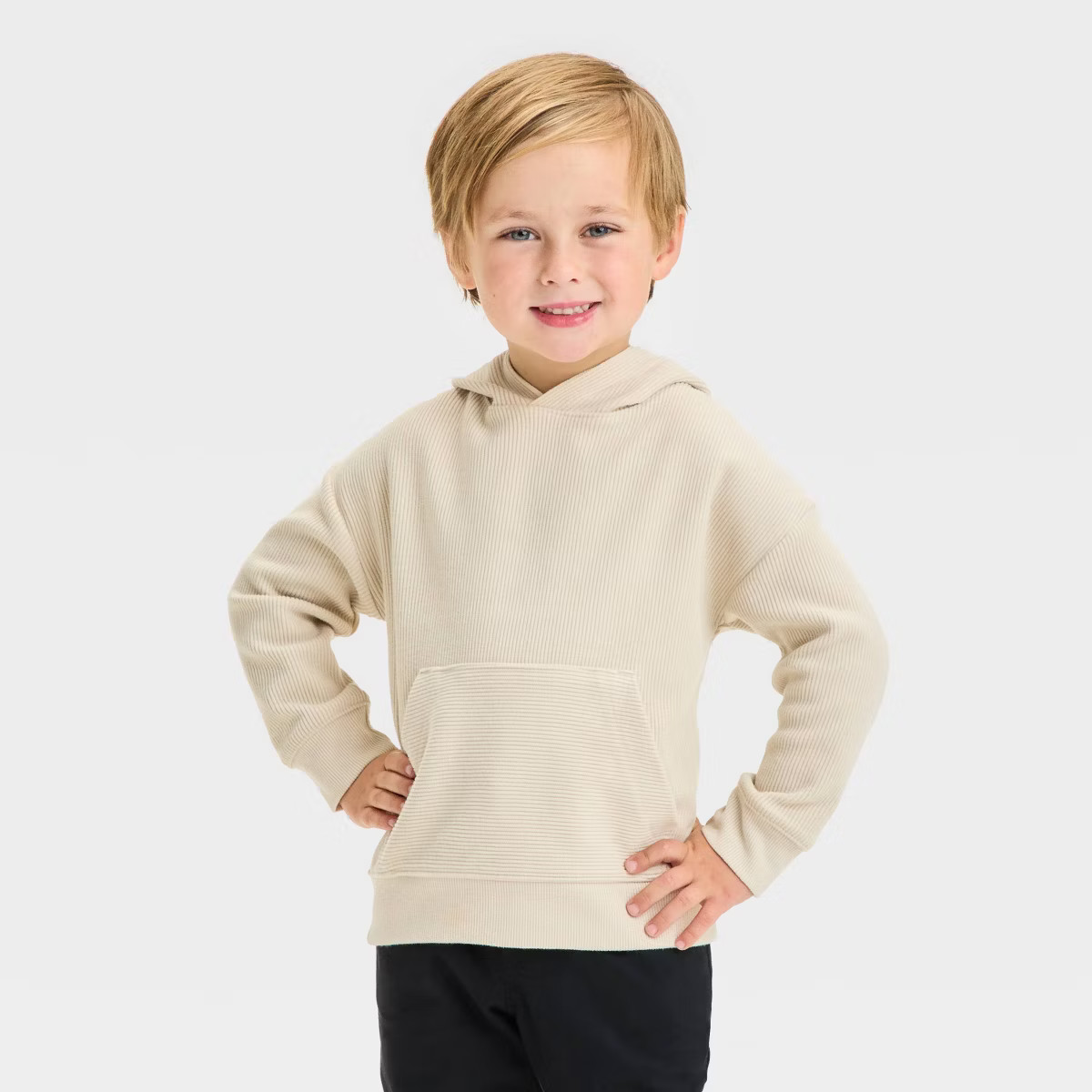 Toddler Boys' Rib-Knit Hooded Pullover - Cat & Jack™ | Target