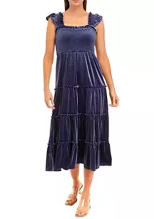 Women's Velvet Smocked Dress | Belk