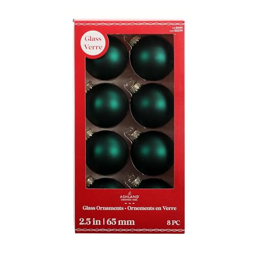 Ashland 8 Pack 2.5" Matte Glass Ball Ornaments Christmas Ornaments | Amazon (US)