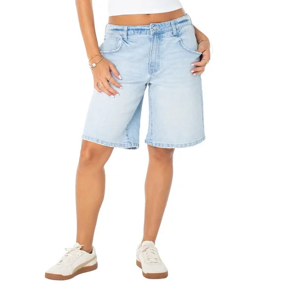 Celebrity Pink Women's and Women's Plus Relaxed Denim Jorts, Sizes XS-4X | Walmart (US)