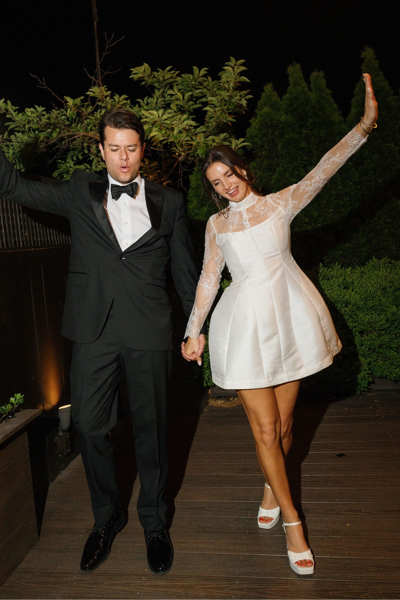 wedding second look white lace mini dress

#LTKWedding