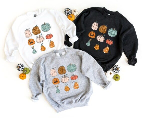 Pumpkin Varieties Shirt, Jack-o-Lantern Sweatshirt, Pumpkin Shirt, Leopard Pumpkin Shirt, Fall Se... | Etsy (US)