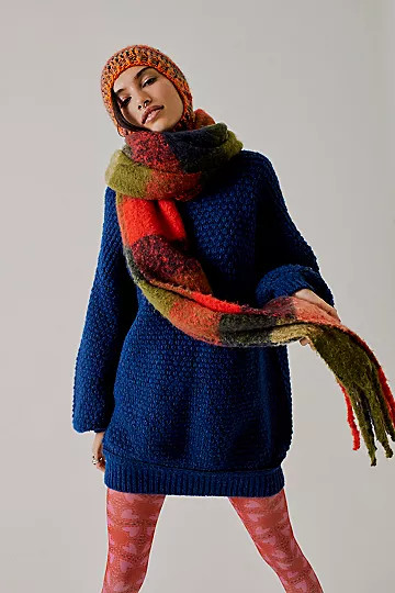 Piper Plaid Recycled Blend Fringe Scarf | Free People (Global - UK&FR Excluded)