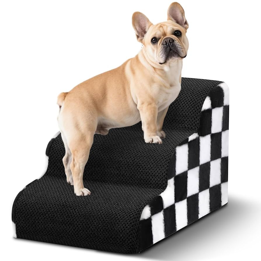 Dog Stairs for Bed,Dog Steps for Bed and Couch, Non-Slip Balanced Pet Ramp Indoor, Checkerboard P... | Amazon (US)