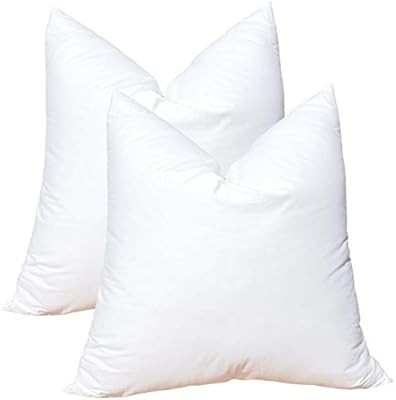 Pillowflex Set of 2 Synthetic Down Alternative Pillow Inserts for Shams (20 Inch by 20 Inch) | Amazon (US)