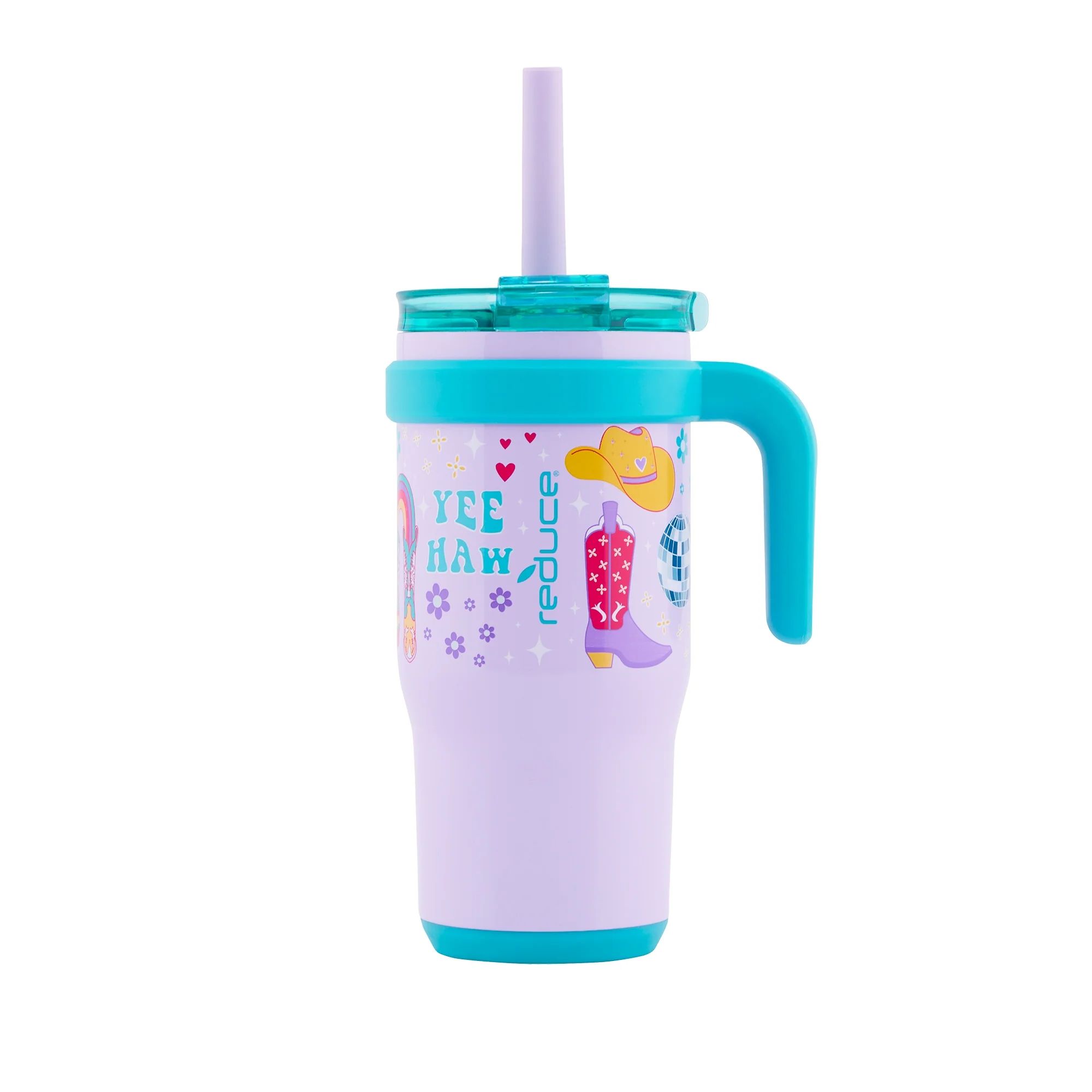 Reduce Coldee Kids Tumbler with Spill-Proof Straw & Handle. Insulated Stainless Steel 18 oz, Cowg... | Walmart (US)