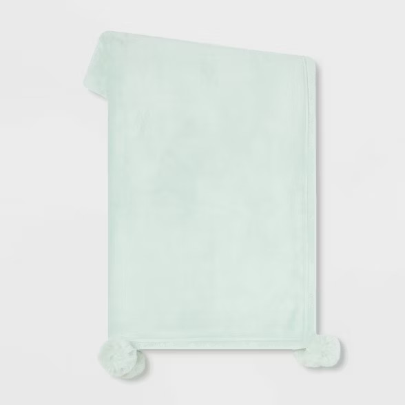 Plush Throw Blanket with Faux Fur Pom-Poms - Opalhouse™ | Target