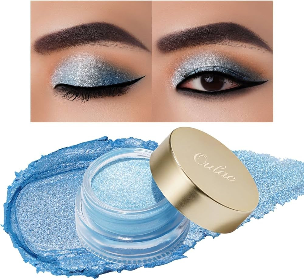 Oulac Blue Cream Eyeshadow also for Highlighter Large Capacity Highly Pigmented Eye Shadow Waterp... | Amazon (US)