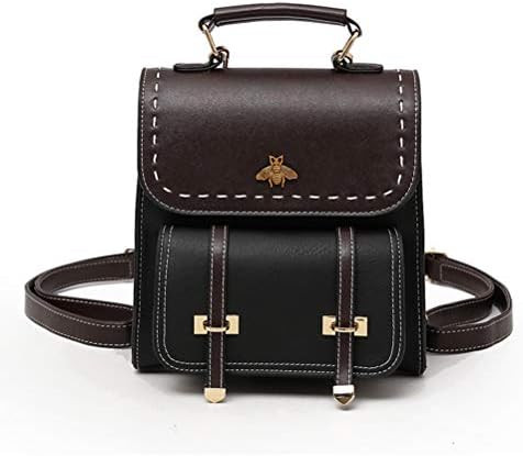 Bee Series Women's Contrast Color Faux Leather Backpack Ladies Convertible Shoulder Bag | Amazon (US)