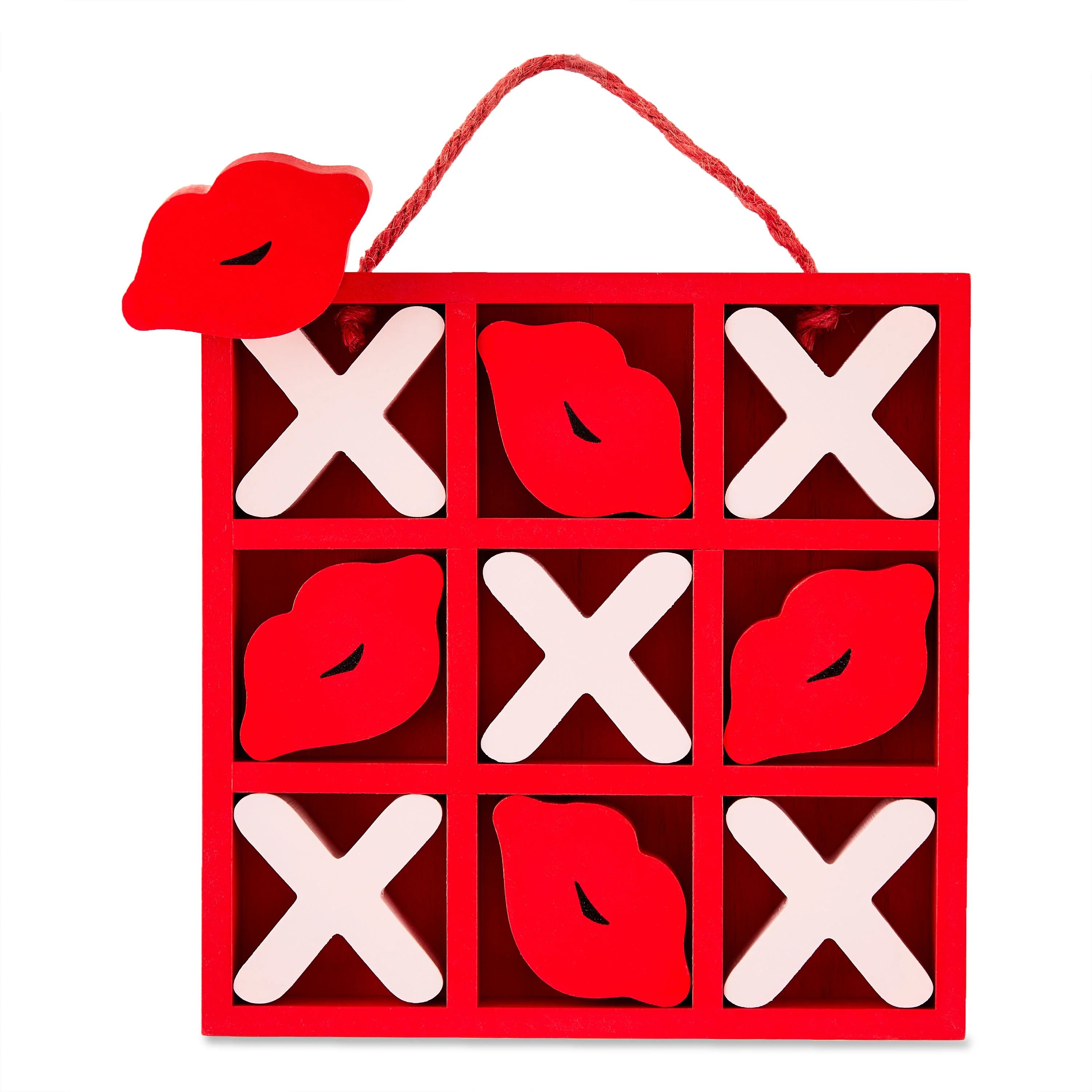 Way To Celebrate Valentine Red and Pink XOXO Tic Tac Toe Game Hanging Wall Decoration | Walmart (US)