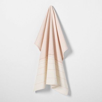 Ombre Flour Sack Dusty Pink / Gray / Sour Cream Stripe - Hearth & Hand™ with Magnolia | Target