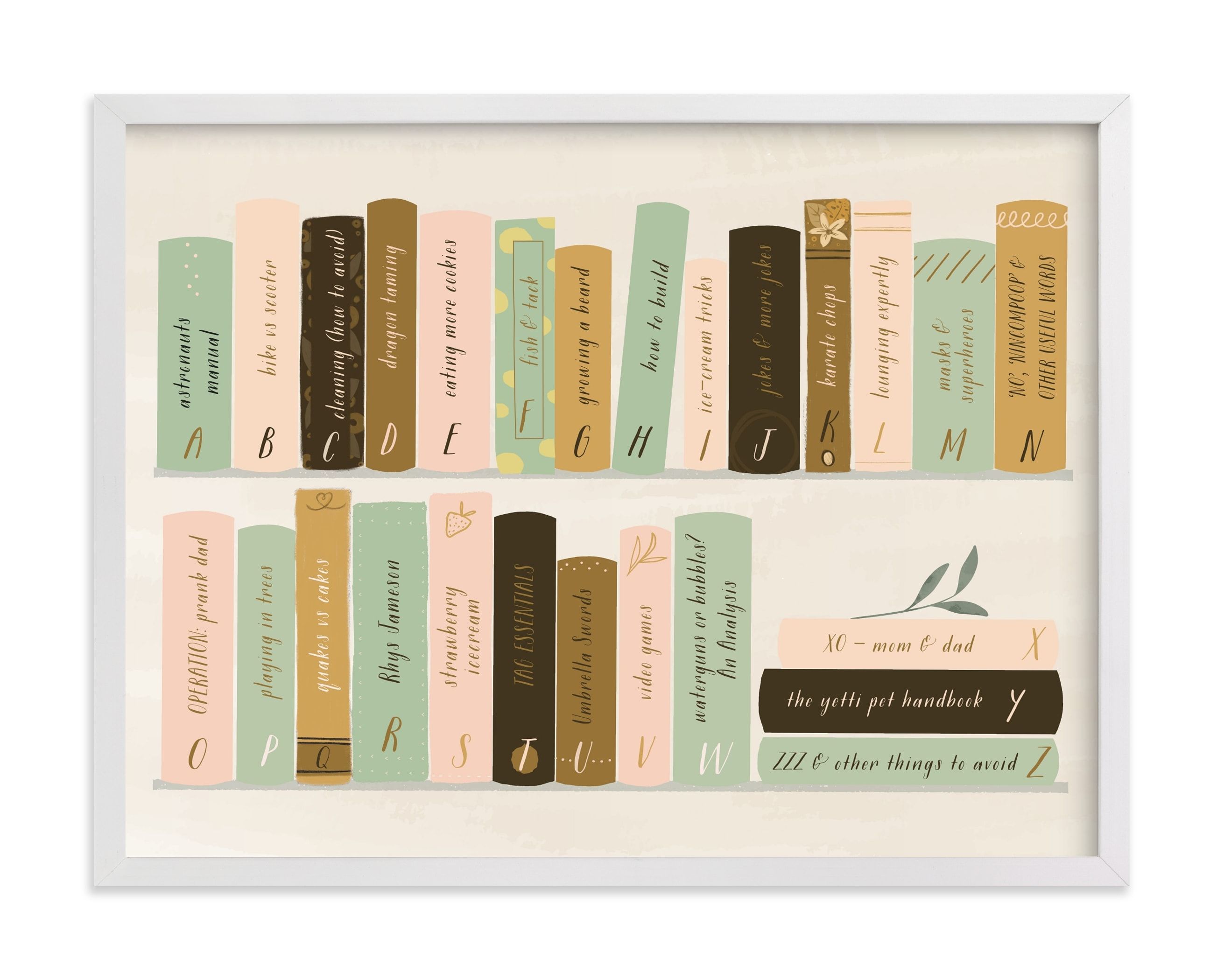 "ABC for booklovers" - Children's Custom Art Print by Lottie Aldarwish. | Minted