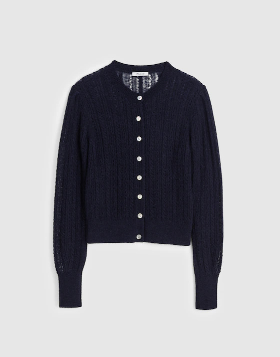 Pointelle-Stitch Cardigan in Alpaca Blend | Madewell