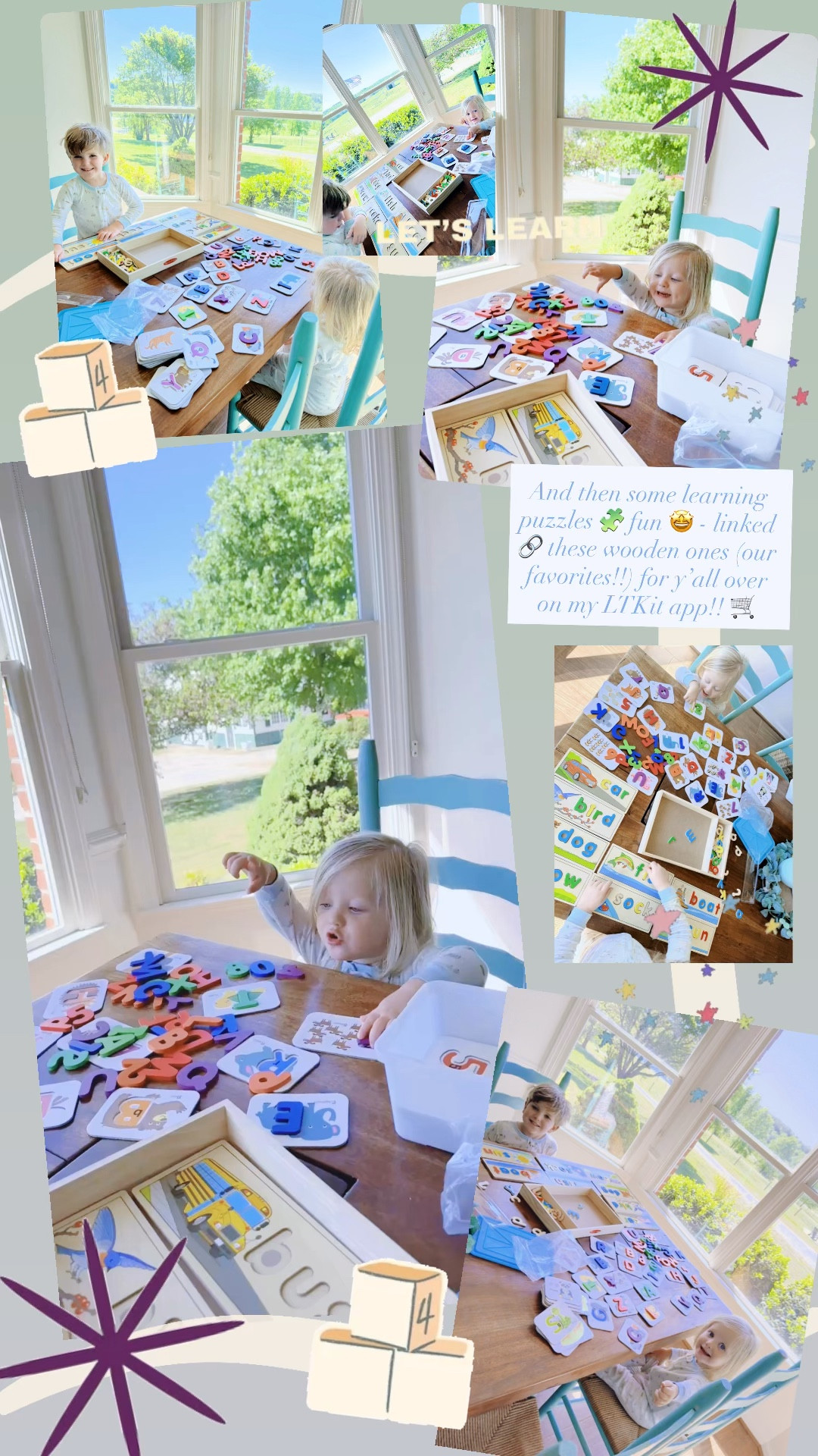 And then some learning puzzles 🧩 fun 🤩 - linked 🔗 these wooden ones (our favorites!!) for y’all over on my LTKit app!! 🛒 