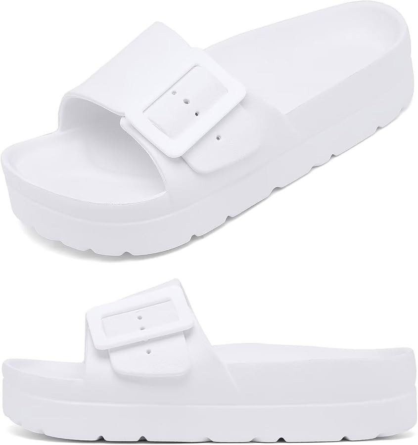 Haifago Women's Platform Sandals with Arch Support, Summer Beach Slides Adjustable Buckle Comfort... | Amazon (US)
