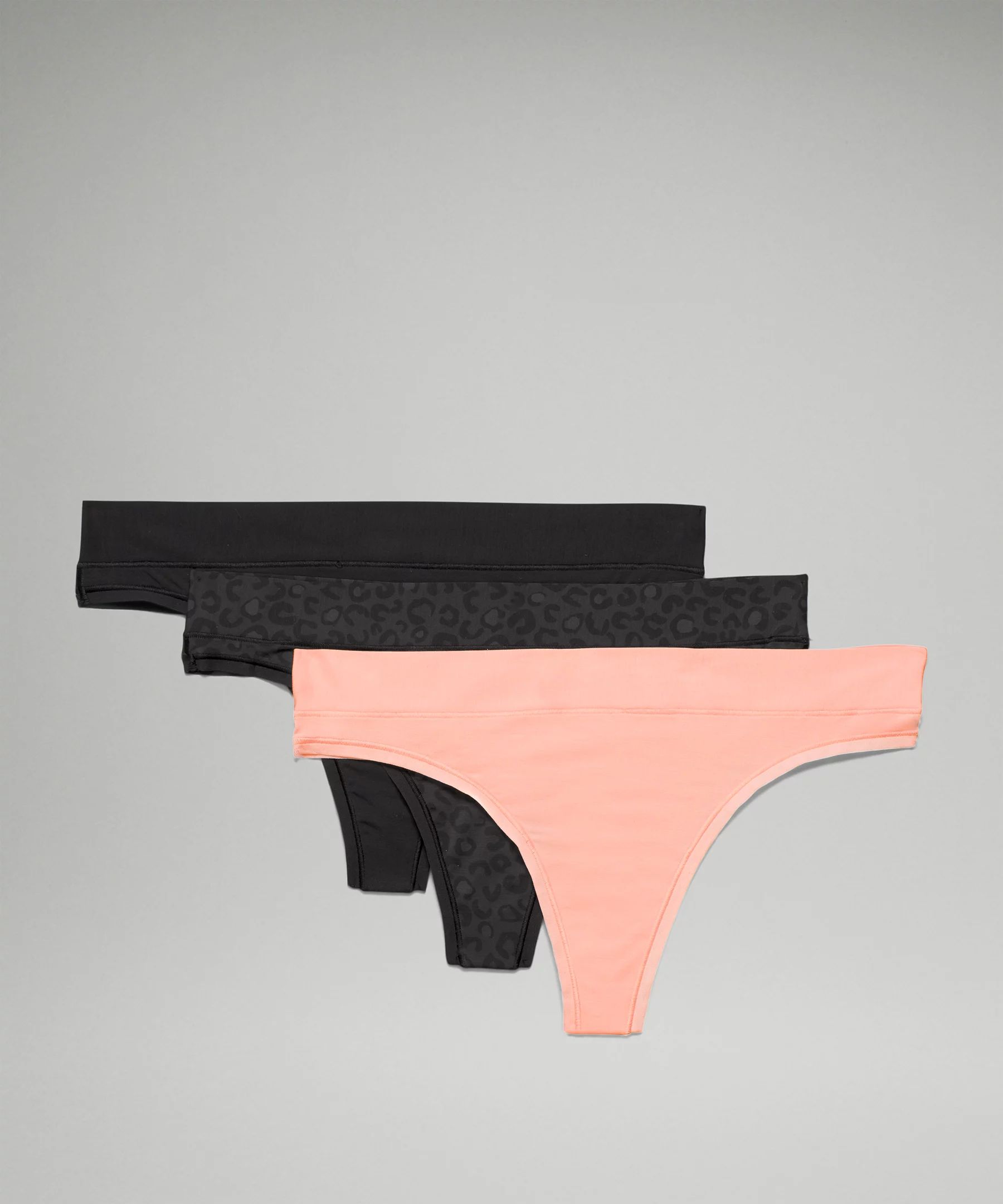 UnderEase Mid-Rise Thong Underwear 3 Pack | Women's Underwear | lululemon | Lululemon (US)