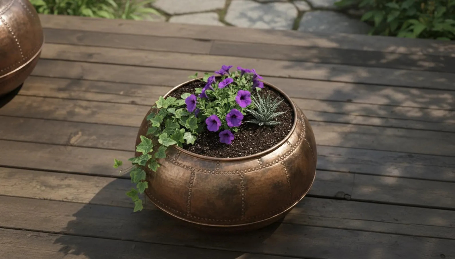 Handmade Copper Planter: Rustic Outdoor Moroccan Planters | Etsy (Global)