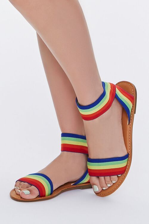 Rainbow Dual-Strap Flat Sandals | Forever 21 (US)