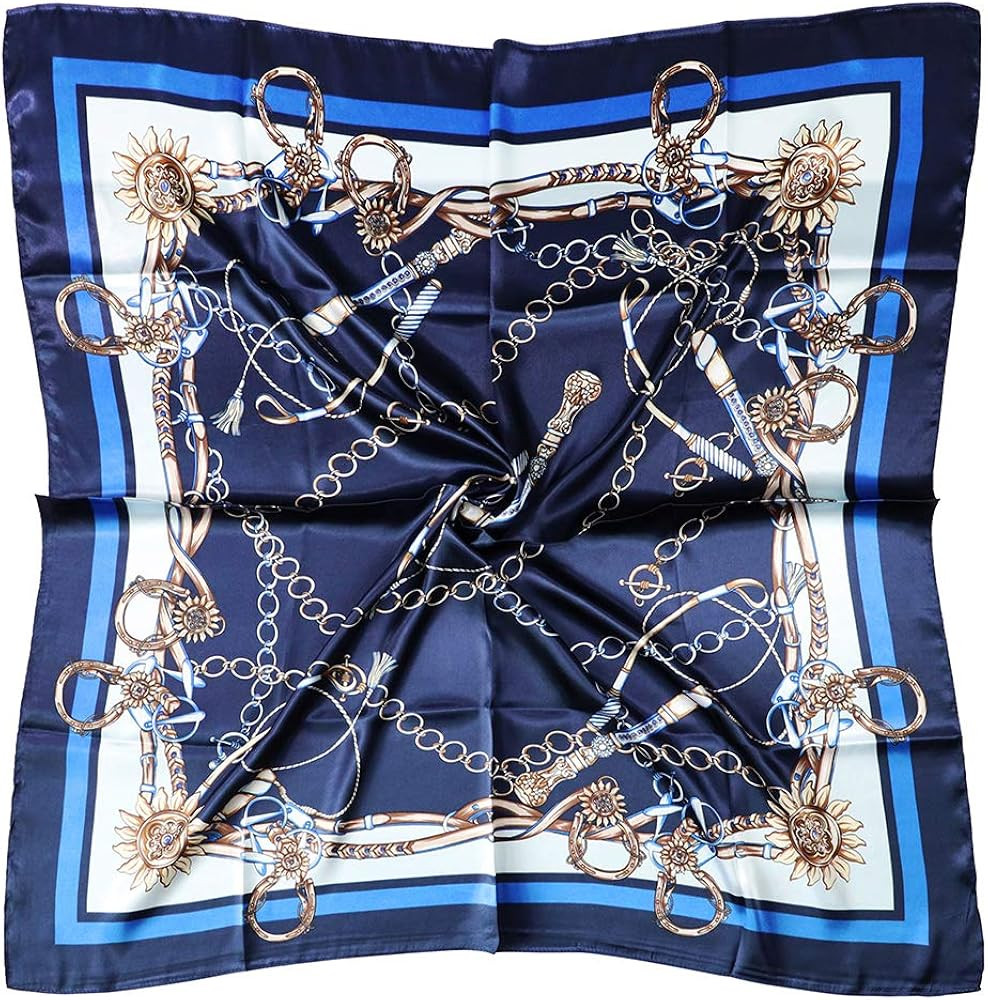 vabovin 35'' Silk Like Head Scarf for Women Square Hair Scarf Satin Printed Bandana for Hair Wrap... | Amazon (US)