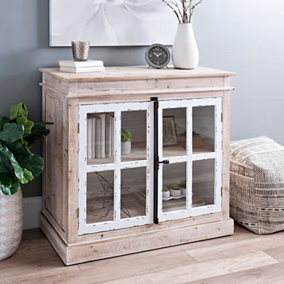 Miller Windowpane Cabinet with Antique Hardware | Kirkland's Home