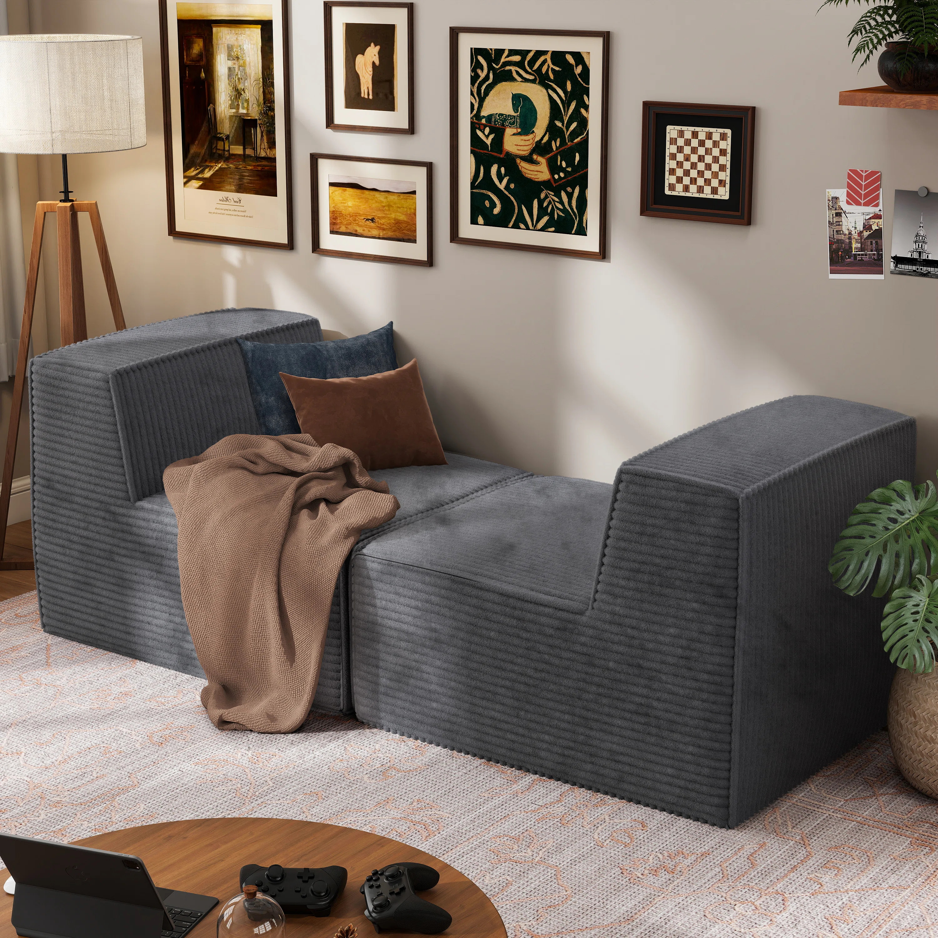 Winkler 63" Chenille Modular Armless Loveseat | Wayfair North America