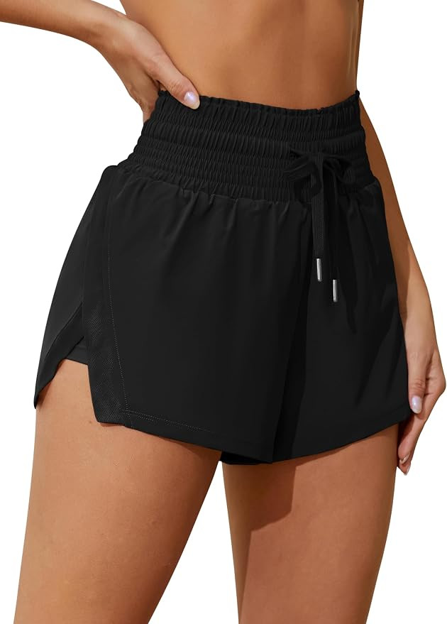ATTRACO Women's 3" High Waisted Swim Board Shorts Pleated Summer Beach Shorts with Pockets | Amazon (US)