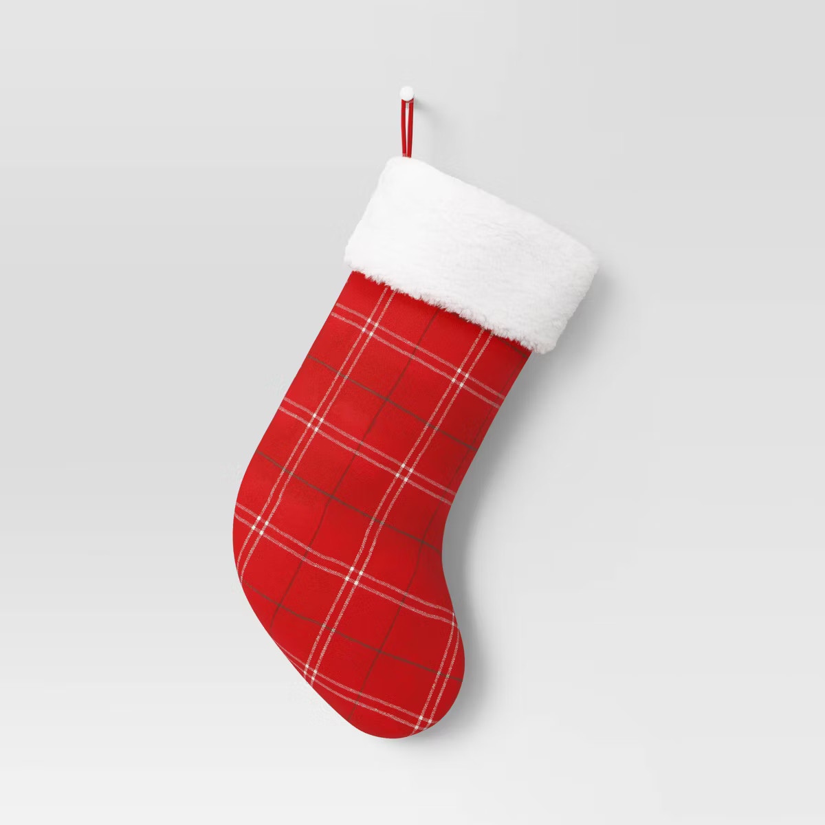 20" Woven Plaid Christmas Stocking with Faux Shearling Cuff - Wondershop™ | Target