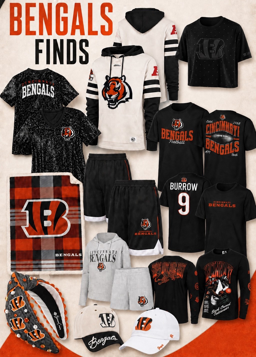 Kohl’s is absolutely winning with the new Bengals finds this season! 🐅🖤🧡 #paidlink

I rounded up some of the cutest game-day pieces—for adults, kids and infants! from sparkling tees and cozy matching sets to hats, shorts, a blanket and that jeweled Bengals headband! Whether you’re heading to the game, hosting a watch party or simply love a comfy football-season outfit, there are so many good options here.

Not a Bengals fan? Kohl’s has a huge selection for all 32 NFL teams, so you can shop for your team too!

Tap any item in this post to see the details and shop the full roundup. Which find is your favorite?

#LTKSeasonal #LTKStyleTip #LTKHome #BengalsStyle #CincinnatiBengals #GameDayStyle #FootballSeason

#LTKSeasonal #LTKootd #LTKMens