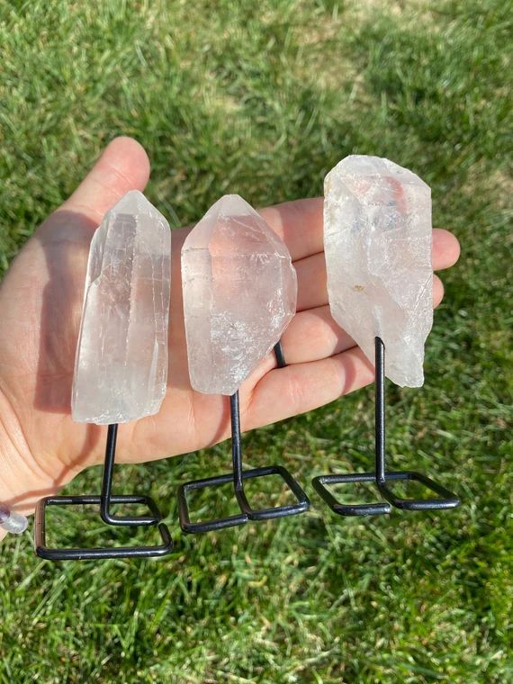 Clear Quartz Point on Metal Pin Stand  Clear Quartz Crystal | Etsy | Etsy (US)