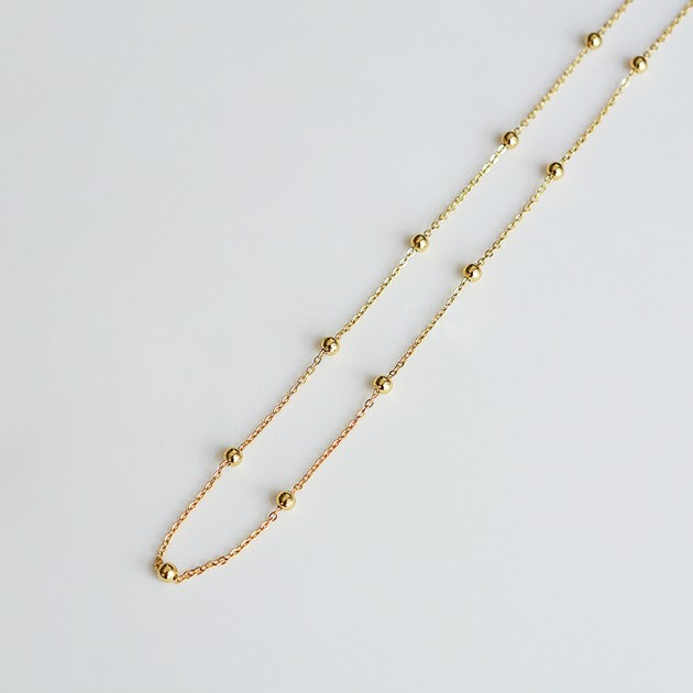 HILARY 18k Gold Plated s925 Ball Chain Choker | J. Bubs