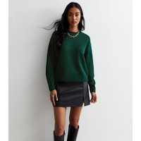 Women's Dark Green Knit Crew Neck Jumper New Look | New Look (UK)