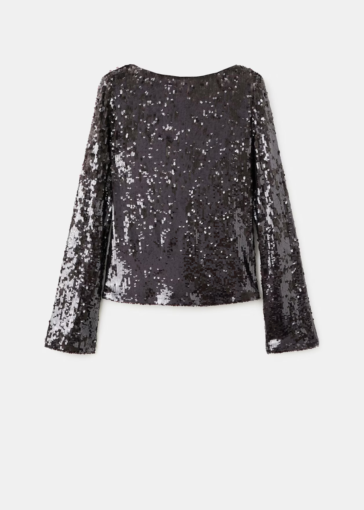 Bell-sleeved top with sequins | MANGO (UK)