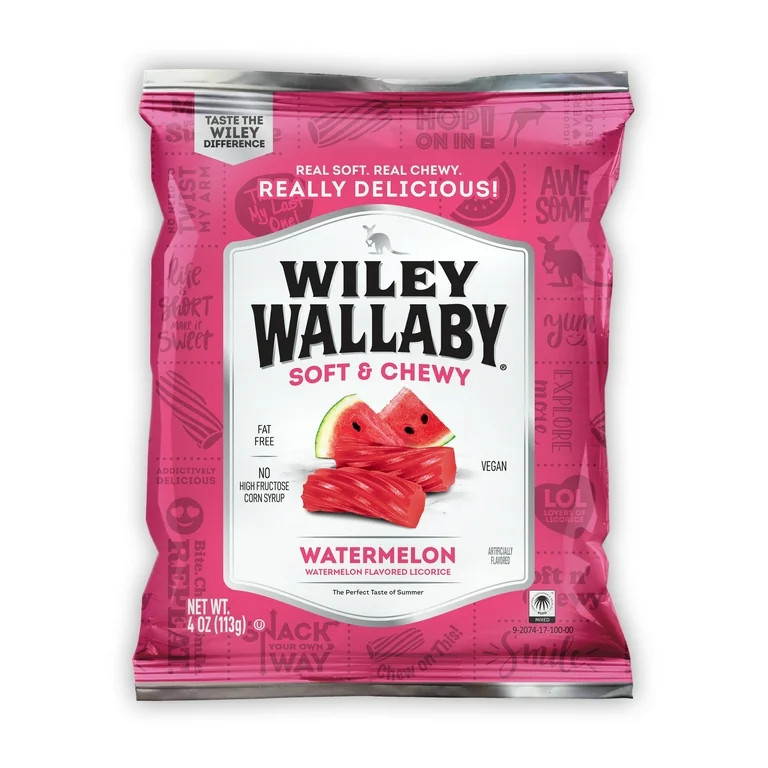 Wiley Wallaby Watermelon Licorice Candy, 4 oz. Bag, Contains Wheat & Soy | Walmart (US)