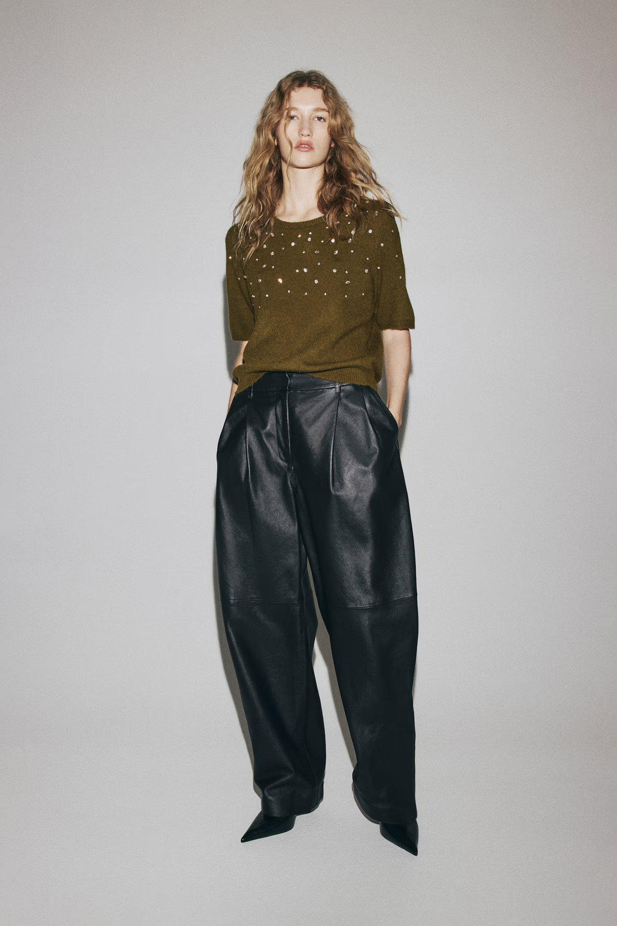 Rhinestone-Embellished Fine-Knit Top | H&M (US + CA)