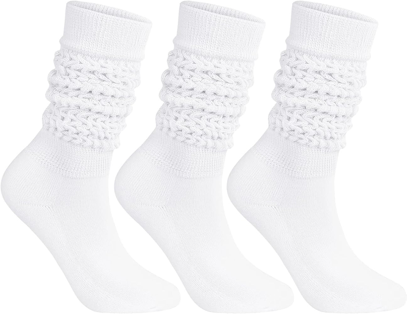 Century Star 3 Pairs Womens Slouch Socks Leg Warmers for Women Scrunch Socks Knit Boot Socks Long... | Amazon (US)