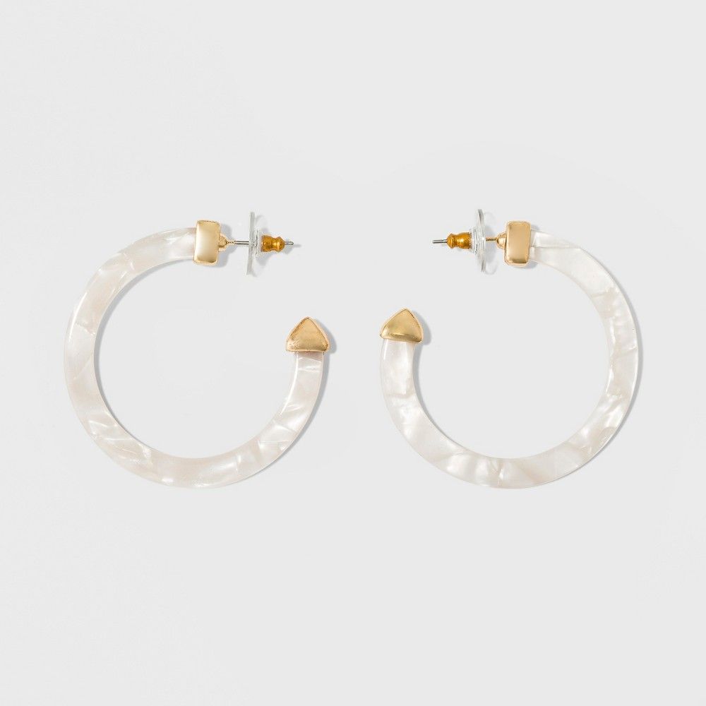 Sugarfix by BaubleBar Resin Hoop Earrings - White, Girl's | Target