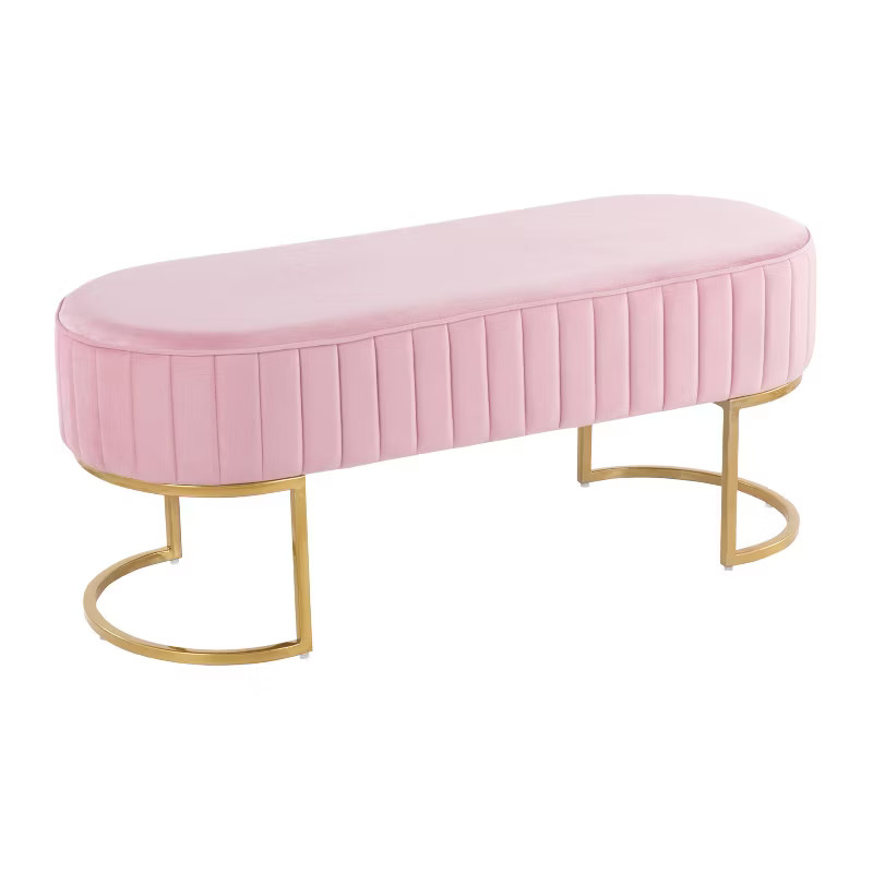 41" Demi Glam Pleated Bench - LumiSource | Target