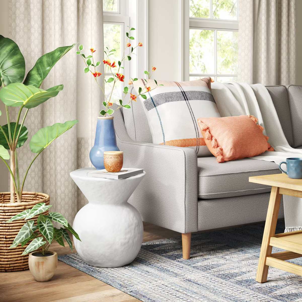 Severna Ceramic Accent Table White - Threshold™: Modern Bell-Shaped, No Assembly Required | Target