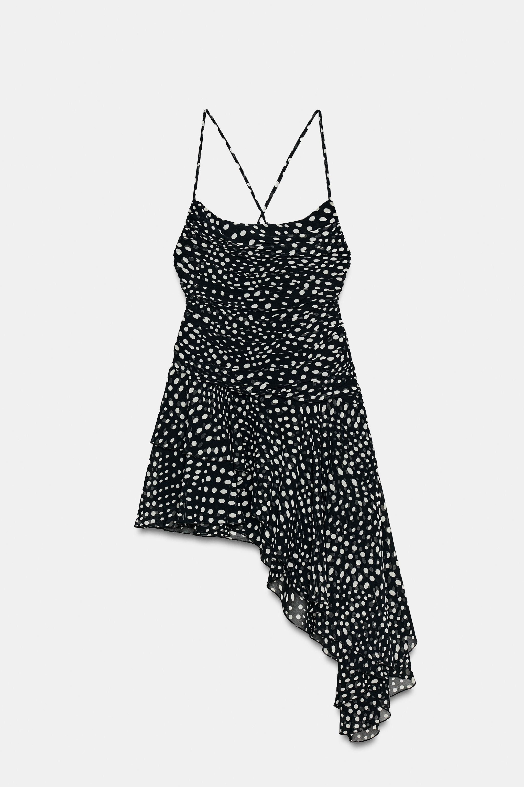 DRAPED POLKA DOT DRESS | Zara US