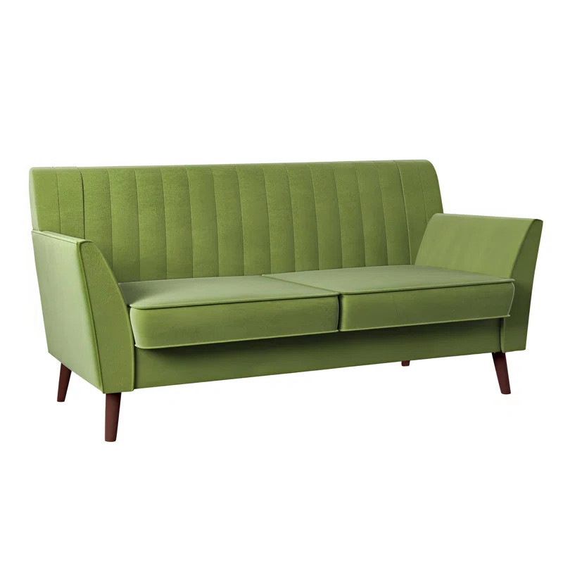 Roloff 56.5'' Velvet Flared Armrest Curved Back Loveseat Sofa | Wayfair North America