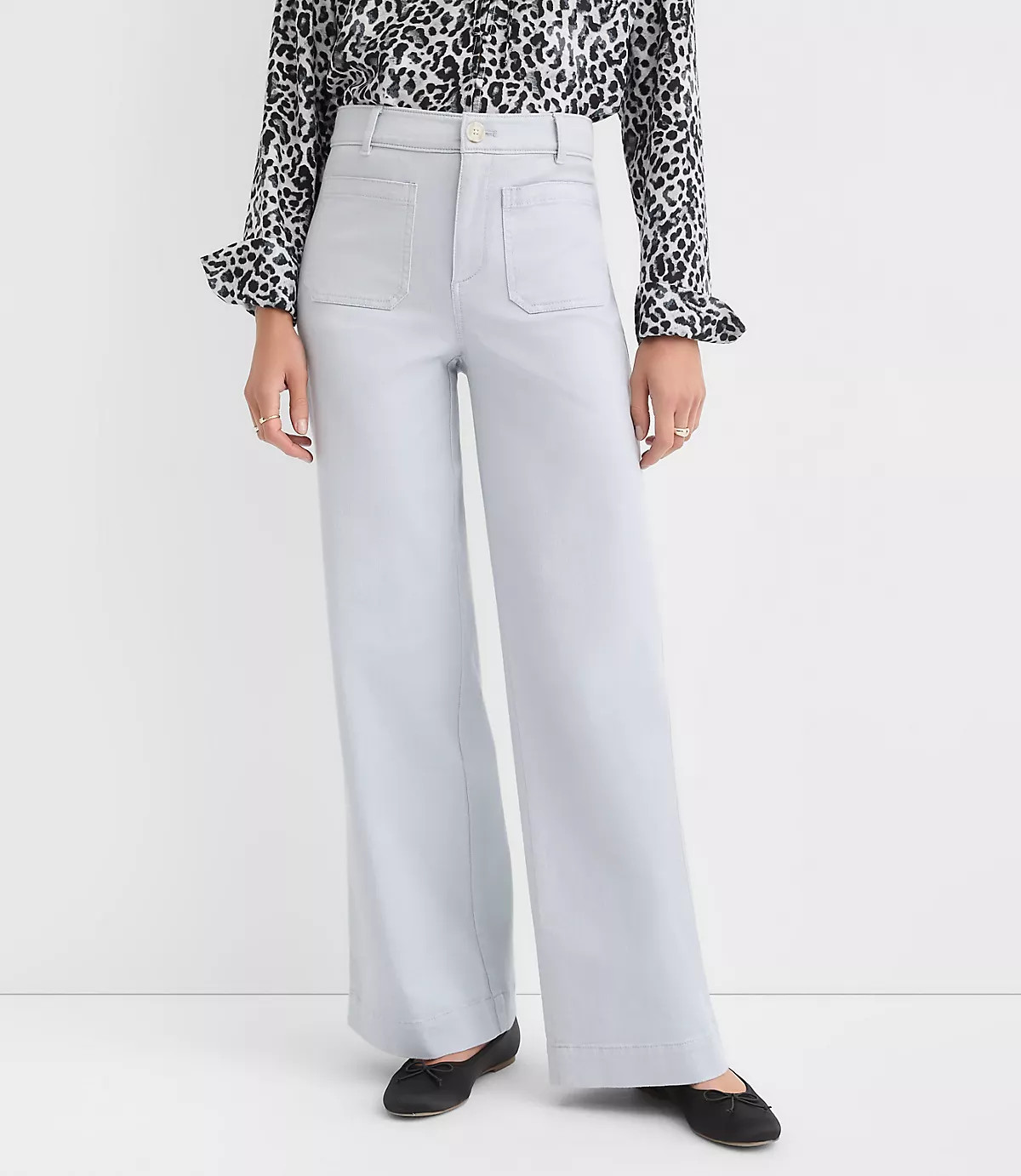 Palmer Wide Leg Pants in Twill | LOFT