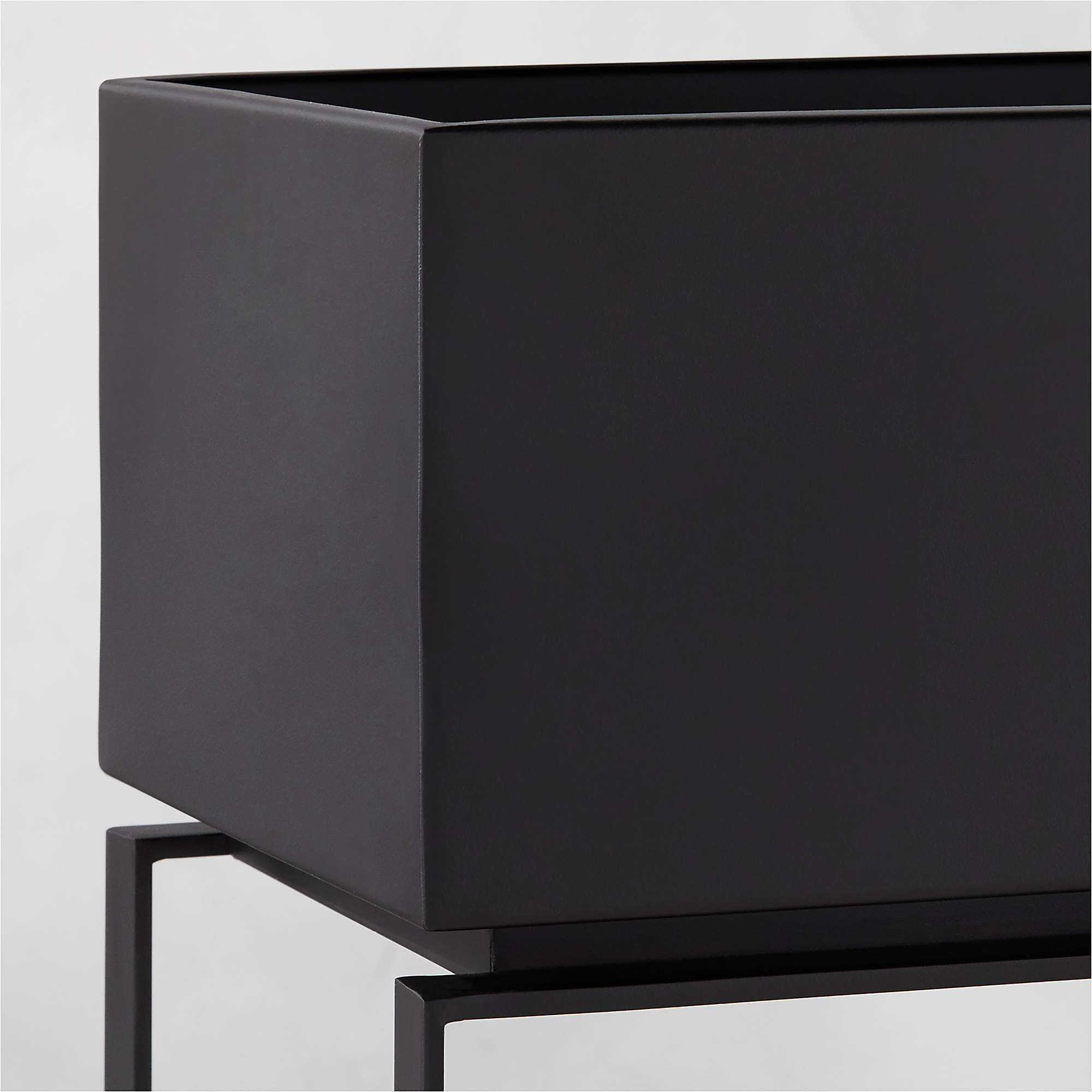 Baros Rectangular Black Metal Indoor/Outdoor XL Planter 22"H + Reviews | CB2 | CB2