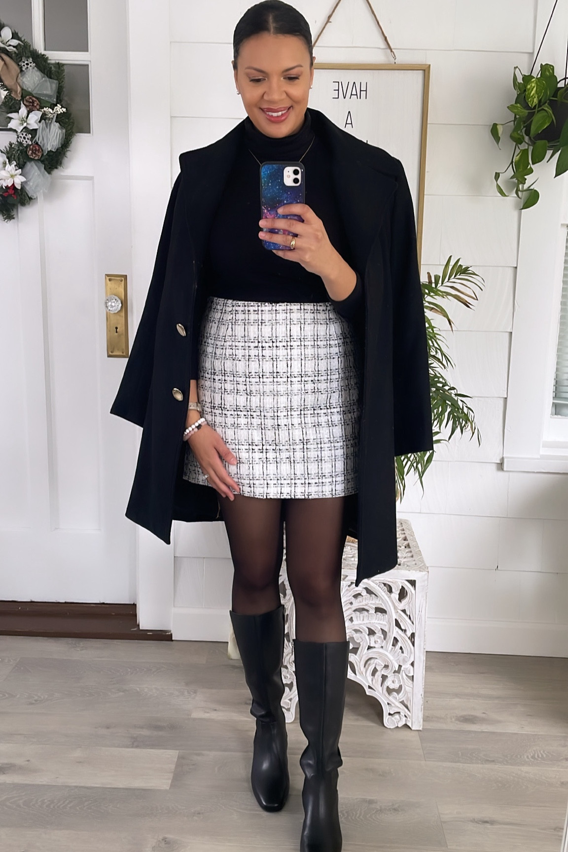 Love this tweed skirt! Holiday Outfit, Winter look, 

#LTKfindsunder50 #LTKstyletip #LTKHoliday