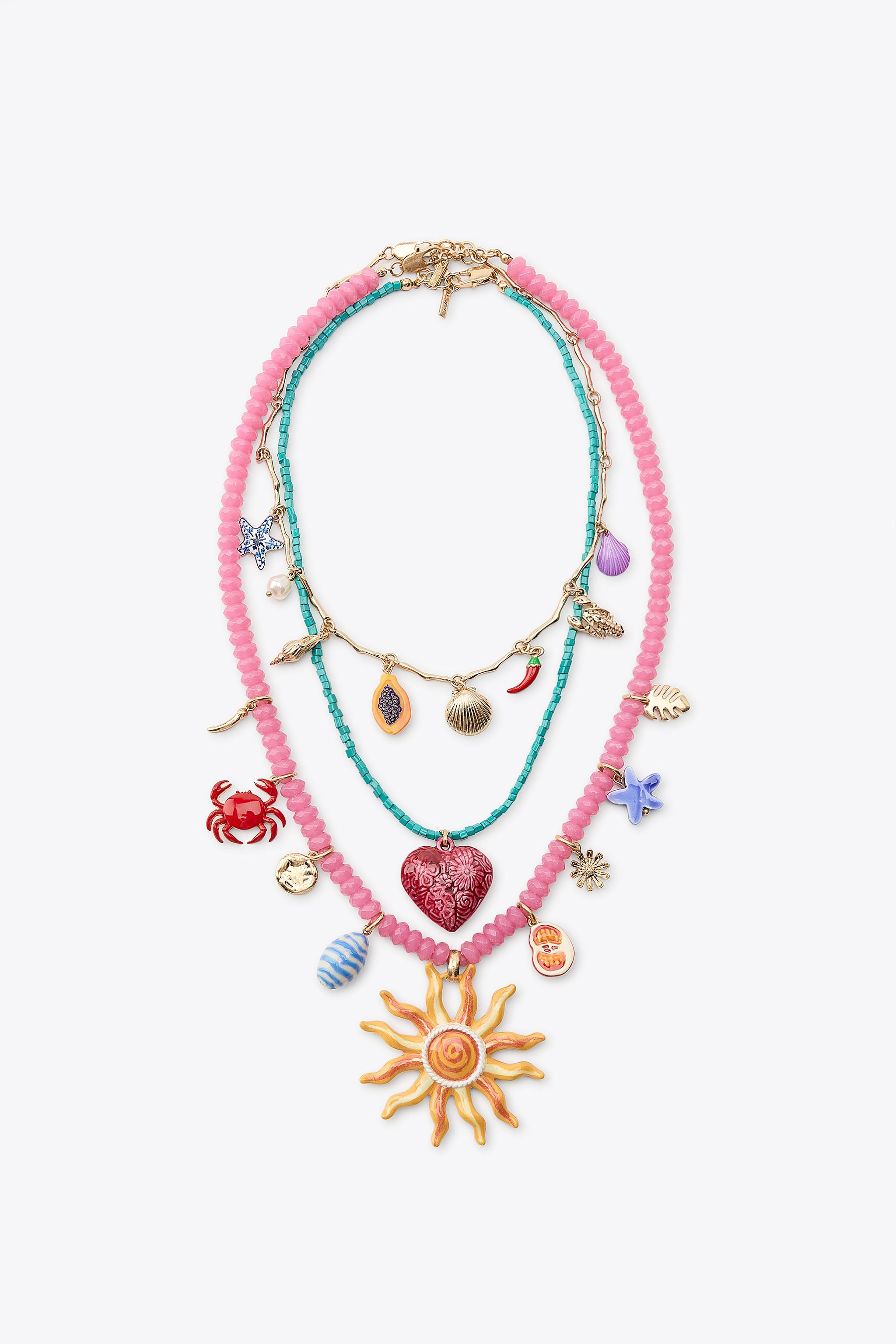 PACK OF CHARM AND BEADED NECKLACES | Zara US